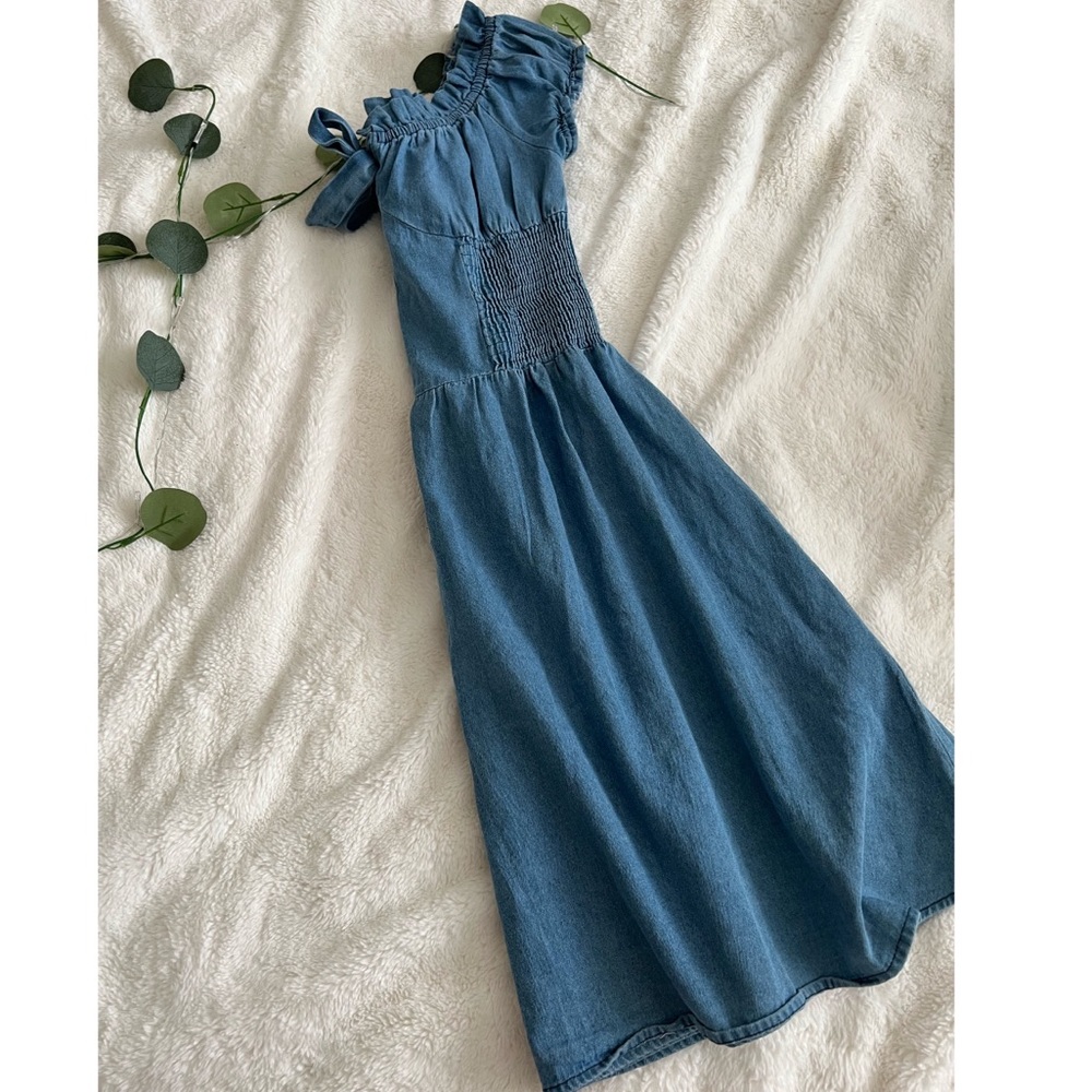 Off Shoulder Denim Dress